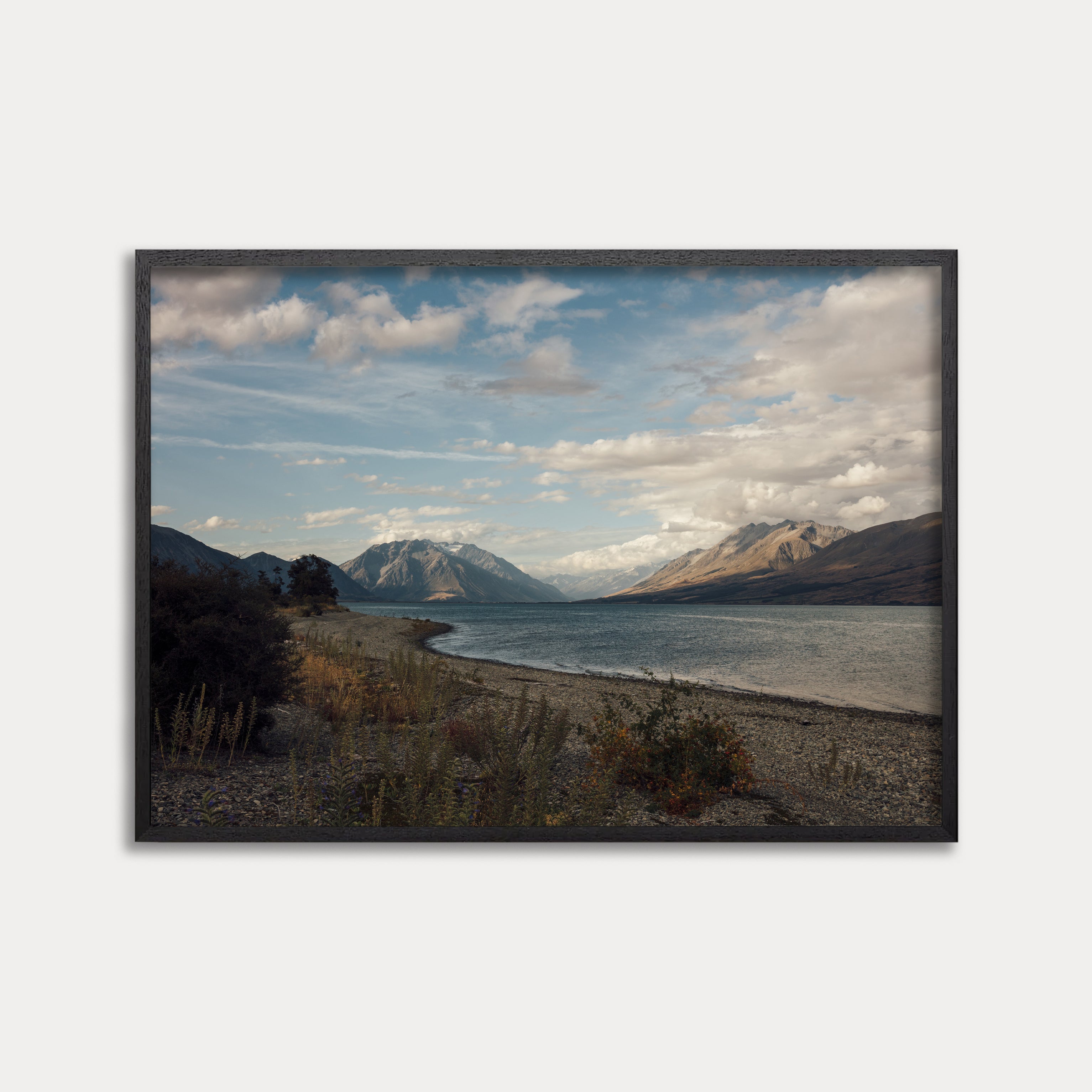 Framed Limited edition photograph of a lake with mountains and clouds, South Island ,New Zealand